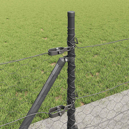 vidaXL Hexagonal Fence with Concrete Base 100 x 0.5 m PVC-Coated Steel 5