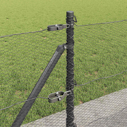 vidaXL Hexagonal Fence with Concrete Base 100 x 0.6 m PVC-Coated Steel 5