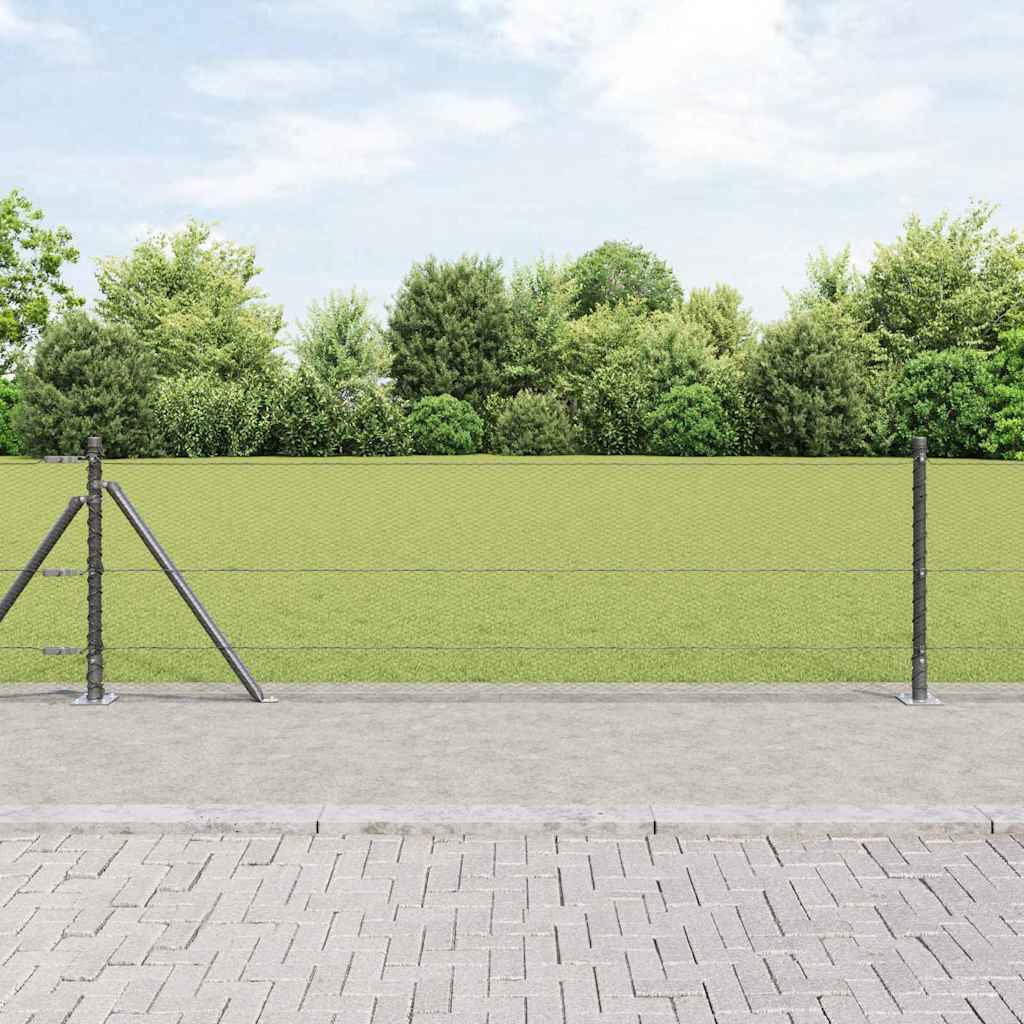 vidaXL Hexagonal Fence with Concrete Base 100 x 0.6 m PVC-Coated Steel 1