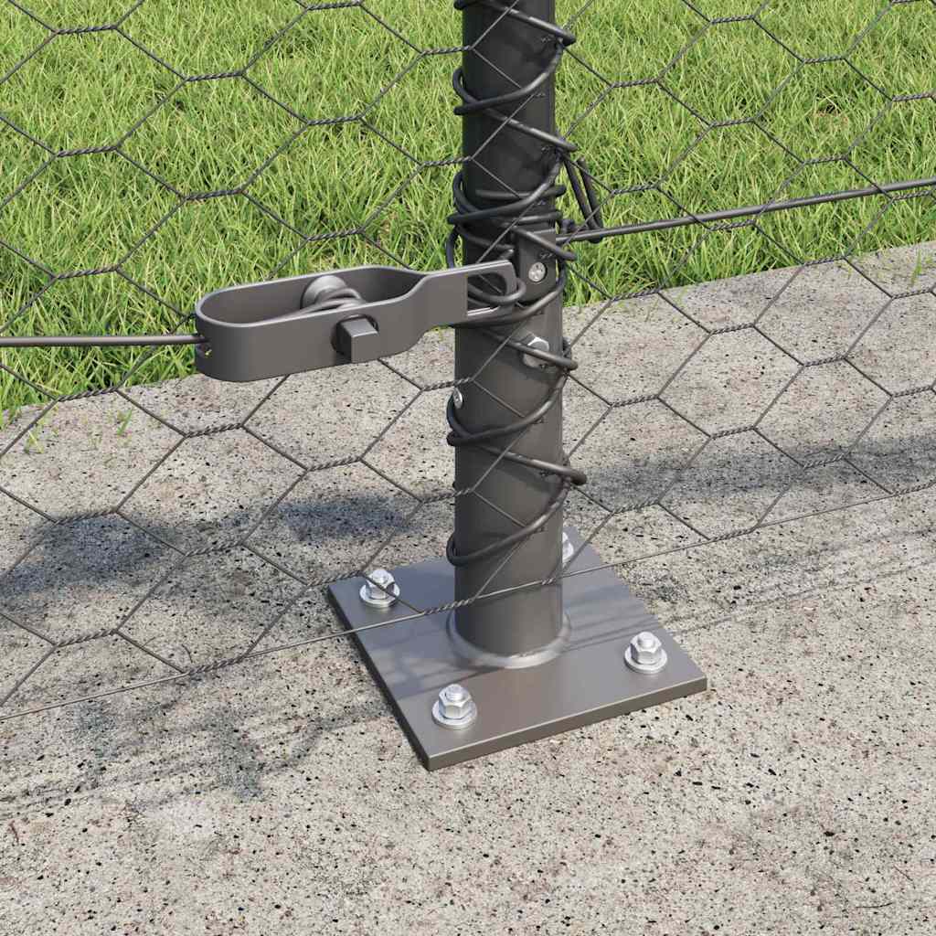 vidaXL Hexagonal Fence with Concrete Base 100 x 0.6 m PVC-Coated Steel 4