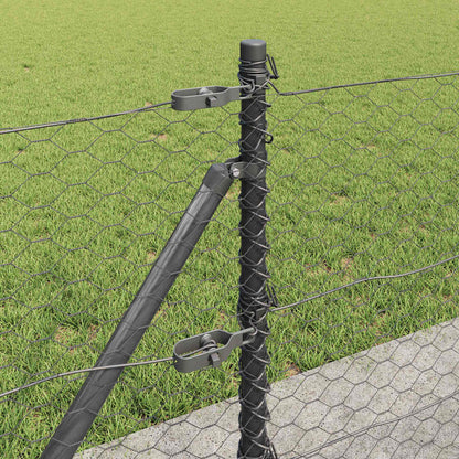 vidaXL Hexagonal Fence with Concrete Base 100 x 0.6 m PVC-Coated Steel 5