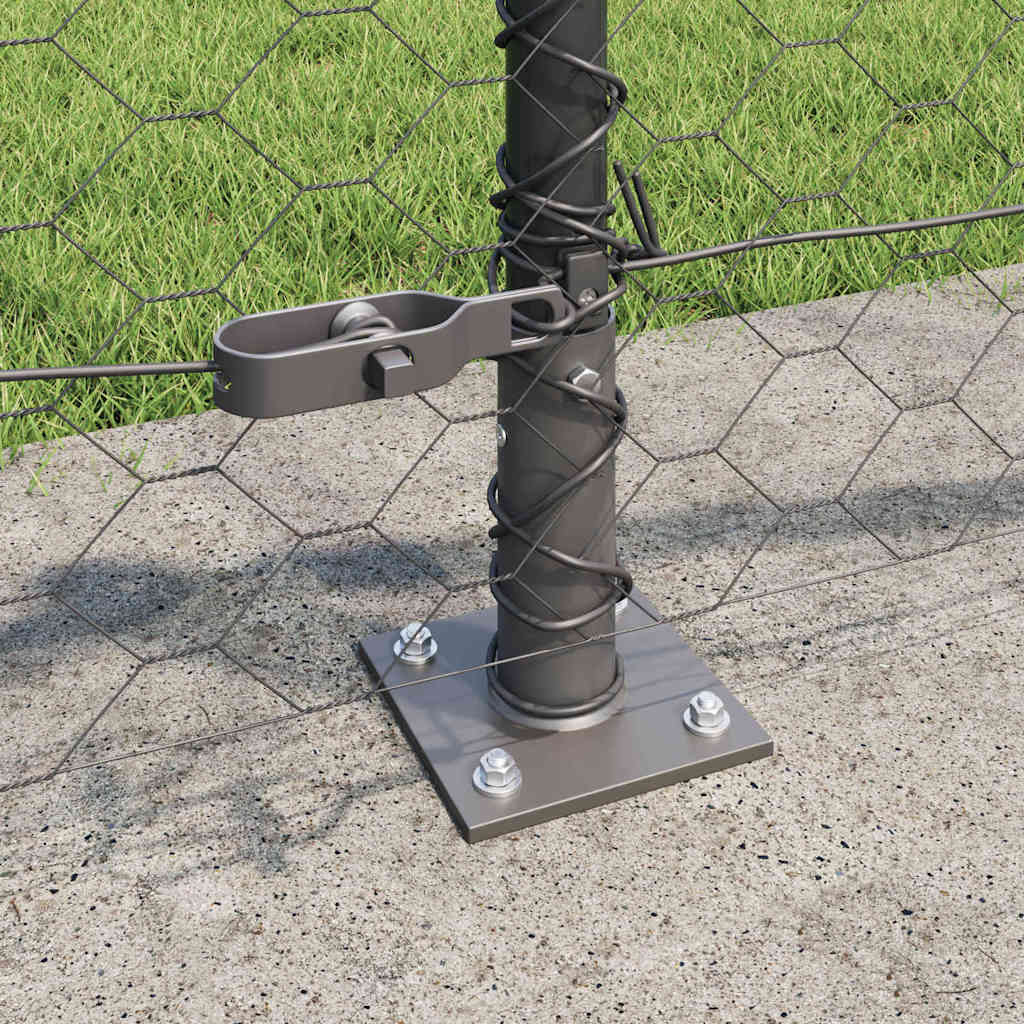 vidaXL Hexagonal Fence with Concrete Base 100 x 0.6 m PVC-Coated Steel 4