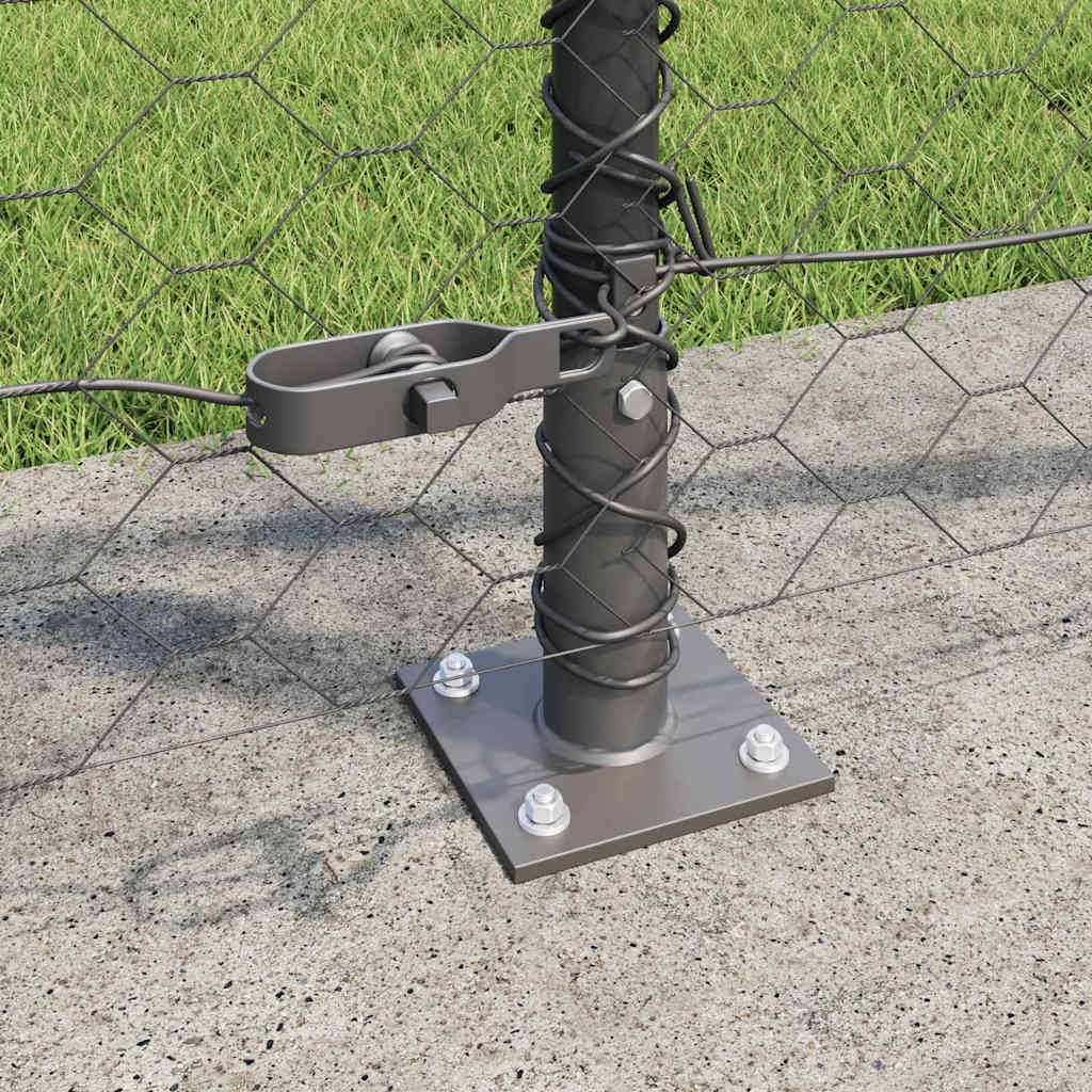 vidaXL Hexagonal Fence with Concrete Base 100 x 0.8 m PVC-Coated Steel 4