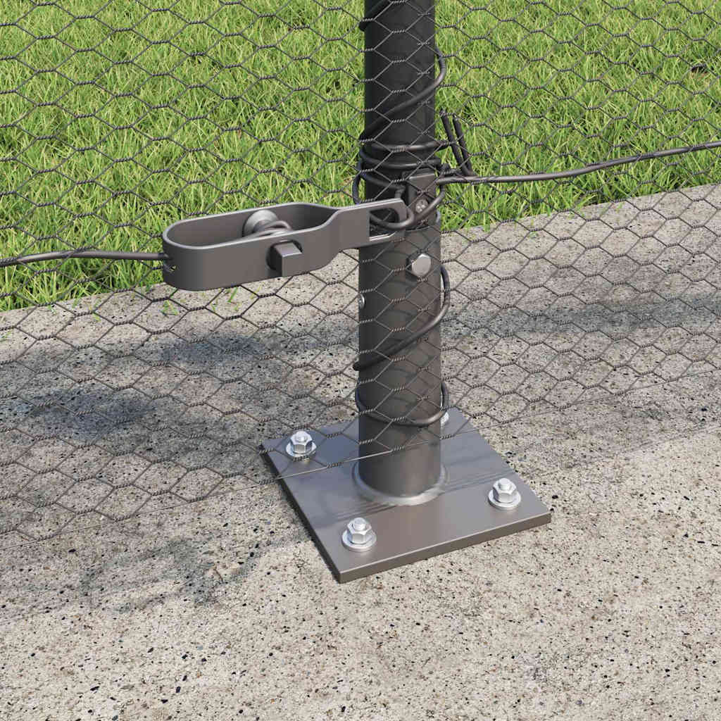 vidaXL Hexagonal Fence with Concrete Base 100 x 1 m PVC-Coated Steel 4