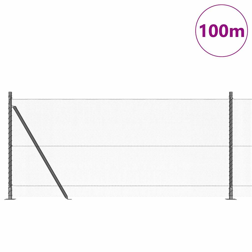 vidaXL Hexagonal Fence with Concrete Base 100 x 1 m PVC-Coated Steel 3