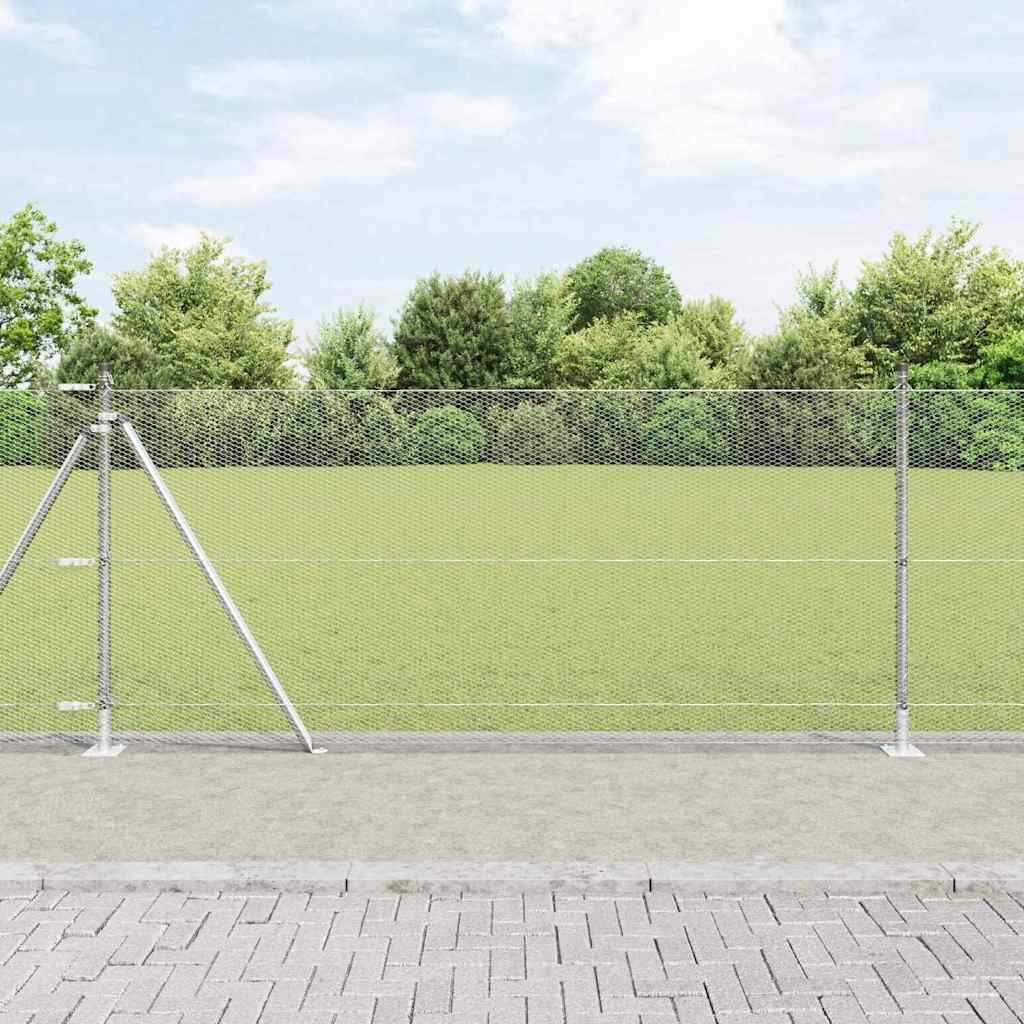 vidaXL Hexagonal Fence with Concrete Base 50 x 1 m Galvanised Steel mesh Size 13 mm mesh