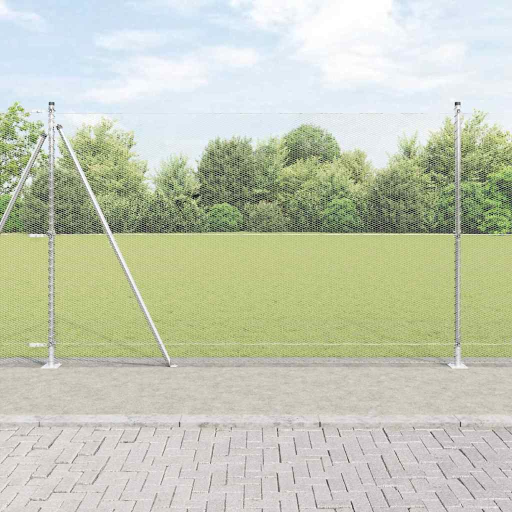 vidaXL Hexagonal Fence with Concrete Base 50 x 1.5 m Galvanised Steel 1