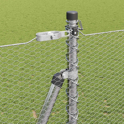 vidaXL Hexagonal Fence with Concrete Base 50 x 1.6 m Galvanised Steel 5