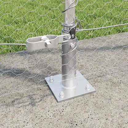 vidaXL Hexagonal Fence with Concrete Base 50 x 1.6 m Galvanised Steel 4