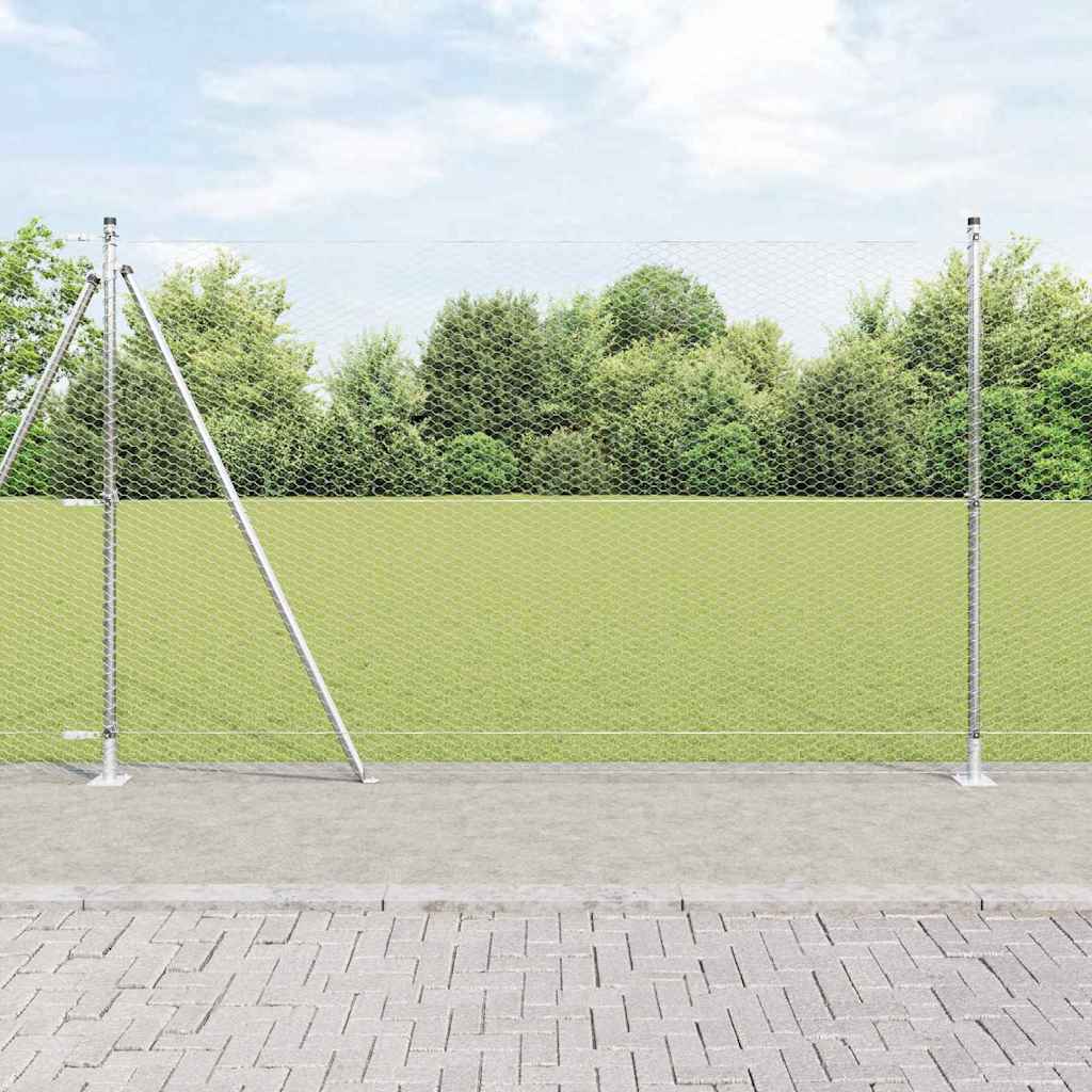 Hexagonal Fence with Concrete Base 50 x 1 m Length 50 m Galvanised steel Mesh size 25 mm mesh 1.6 m