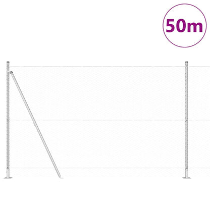 vidaXL Hexagonal Fence with Concrete Base 50 x 1.6 m Galvanised Steel 3