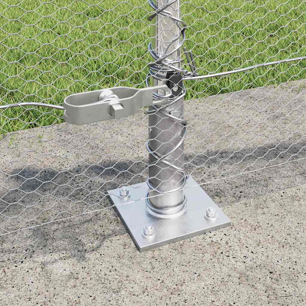vidaXL Hexagonal Fence with Concrete Base 100 x 0.4 m Galvanised Steel 4