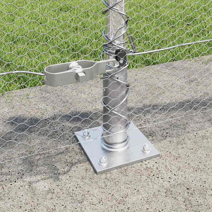 vidaXL Hexagonal Fence with Concrete Base 100 x 0.4 m Galvanised Steel 4