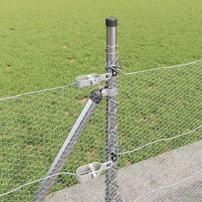 vidaXL Hexagonal Fence with Concrete Base 100 x 0.5 m Galvanised Steel 5