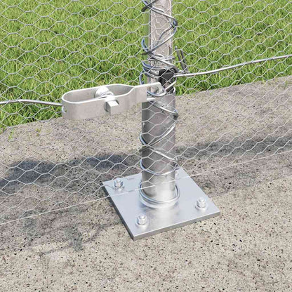 vidaXL Hexagonal Fence with Concrete Base 100 x 0.6 m Galvanised Steel 4