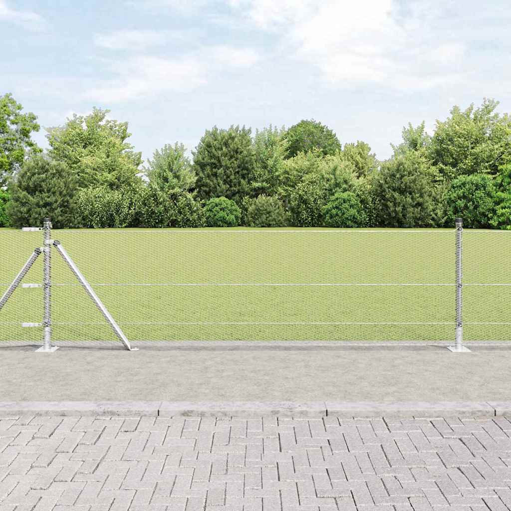 vidaXL Hexagonal Fence with Concrete Base 100 x 0.6 m Galvanised Steel 1