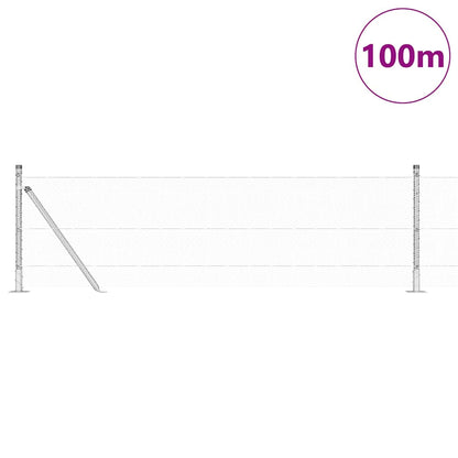vidaXL Hexagonal Fence with Concrete Base 100 x 0.6 m Galvanised Steel 3