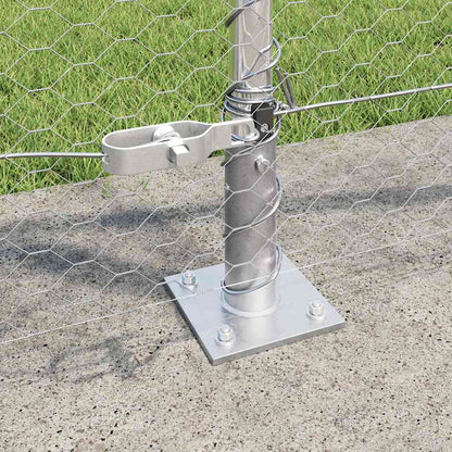 vidaXL Hexagonal Fence with Concrete Base 100 x 0.8 m Galvanised Steel 4