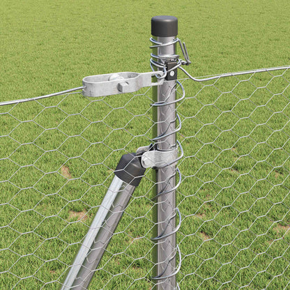 vidaXL Hexagonal Fence with Concrete Base 100 x 0.8 m Galvanised Steel 5