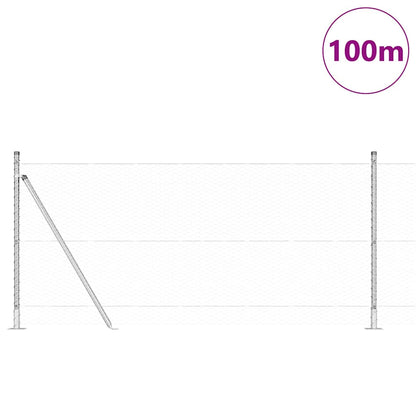 vidaXL Hexagonal Fence with Concrete Base 100 x 0.8 m Galvanised Steel 3
