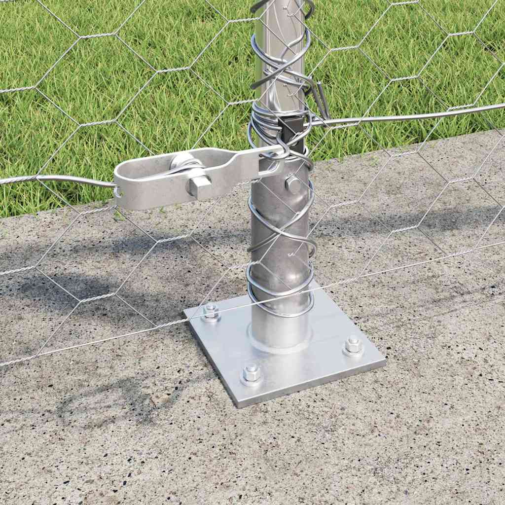 vidaXL Hexagonal Fence with Concrete Base 100 x 0.8 m Galvanised Steel 4
