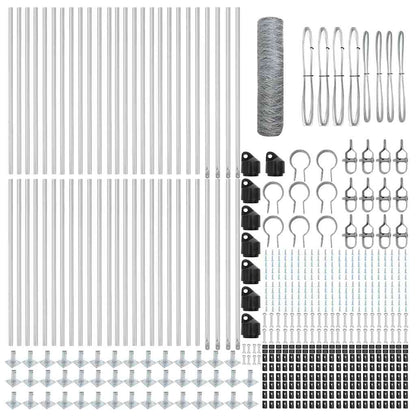 vidaXL Hexagonal Fence with Concrete Base 100 x 0.8 m Galvanised Steel 6
