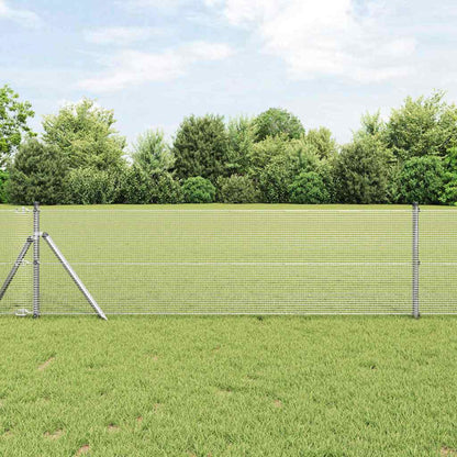 vidaXL Welded Wire Fence Ground Fix 50 x 1 m Silver Galvanised Steel mesh Size 1.2 x 1.2 cm mesh