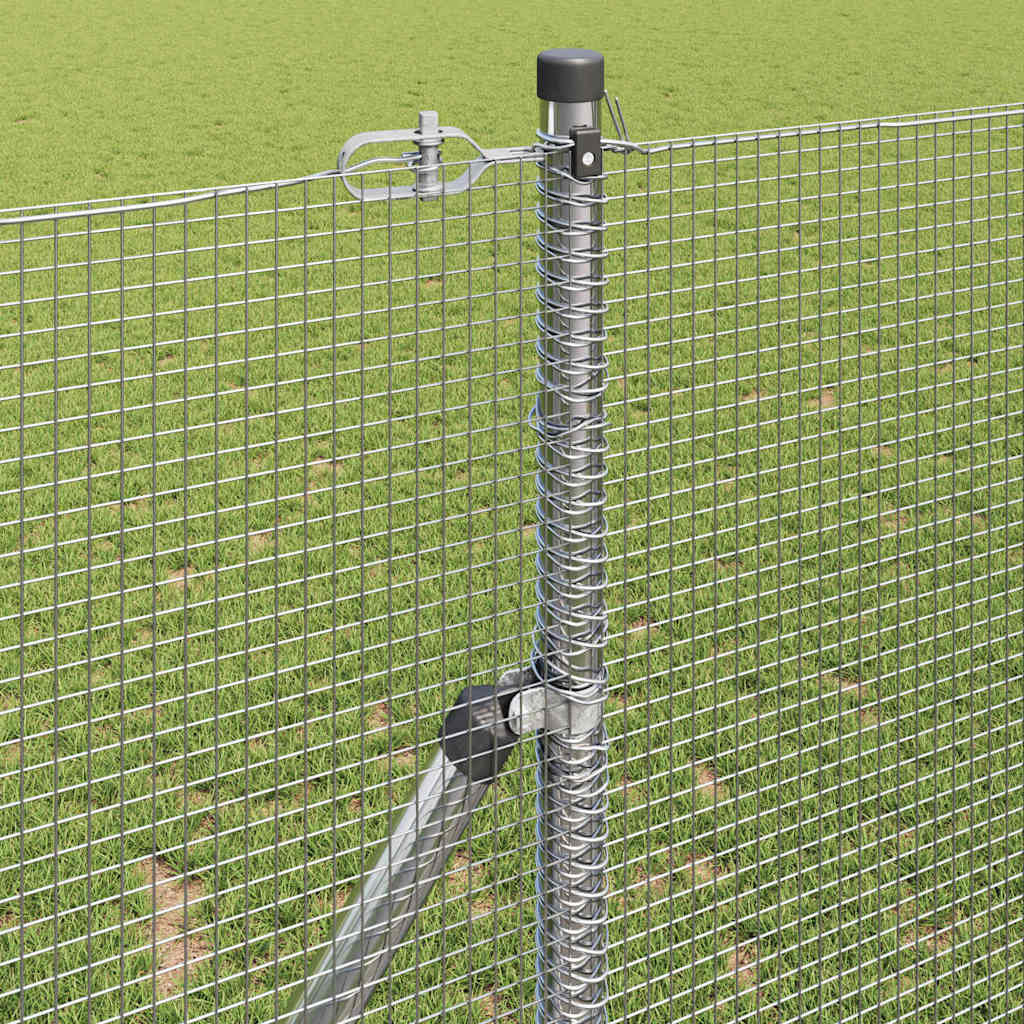 vidaXL Welded Wire Fence Ground Fix 50 x 1.4 m Galvanised Steel Silver 4