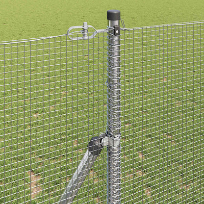 vidaXL Welded Wire Fence Ground Fix 50 x 1.4 m Galvanised Steel Silver 4