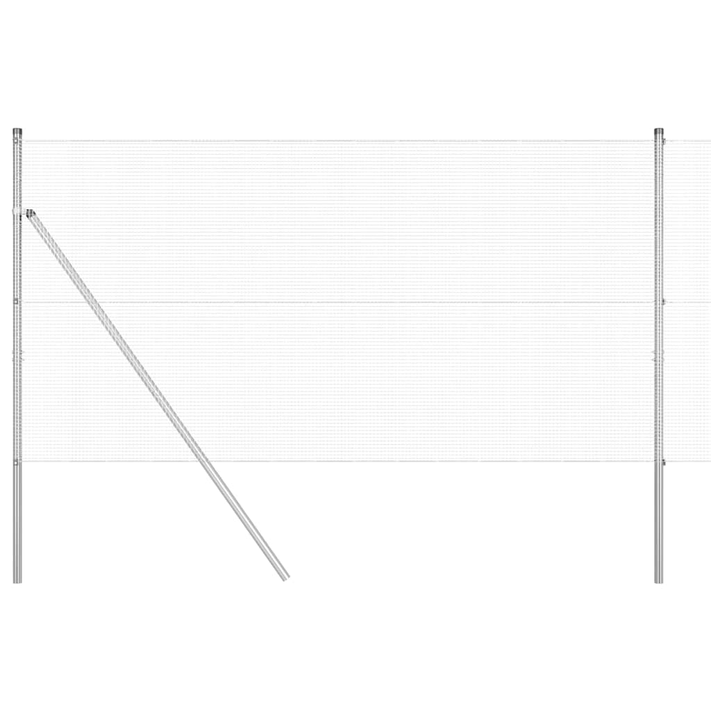 vidaXL Welded Wire Fence Ground Fix 50 x 1.4 m Galvanised Steel Silver 2