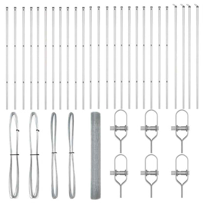 vidaXL Welded Wire Fence Ground Fix 50 x 1.4 m Galvanised Steel Silver 5