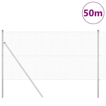 vidaXL Welded Wire Fence Ground Fix 50 x 1.4 m Galvanised Steel Silver 3