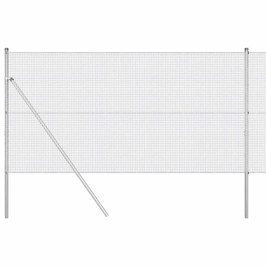 vidaXL Welded Wire Fence Ground Fix 50 x 1.4 m Galvanised Steel Silver 2