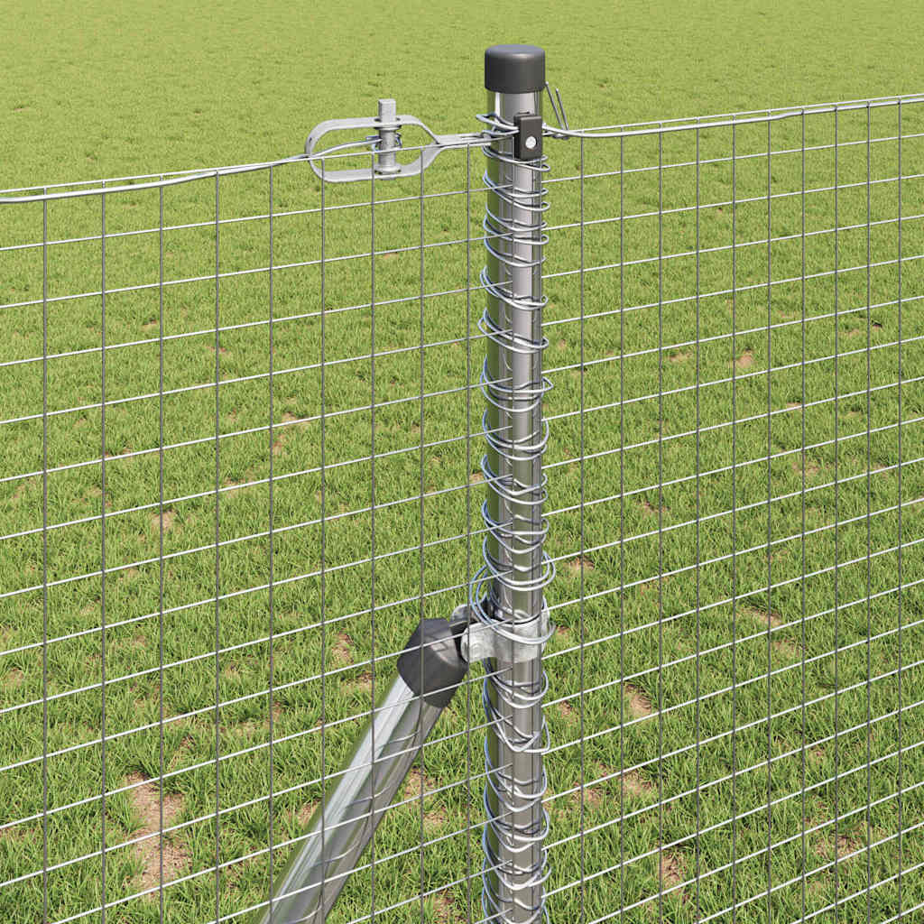 vidaXL Welded Wire Fence Ground Fix 50 x 1.4 m Galvanised Steel Silver 4