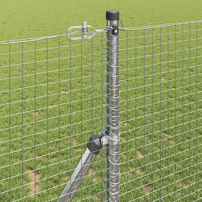 vidaXL Welded Wire Fence Ground Fix 50 x 1.4 m Galvanised Steel Silver 4