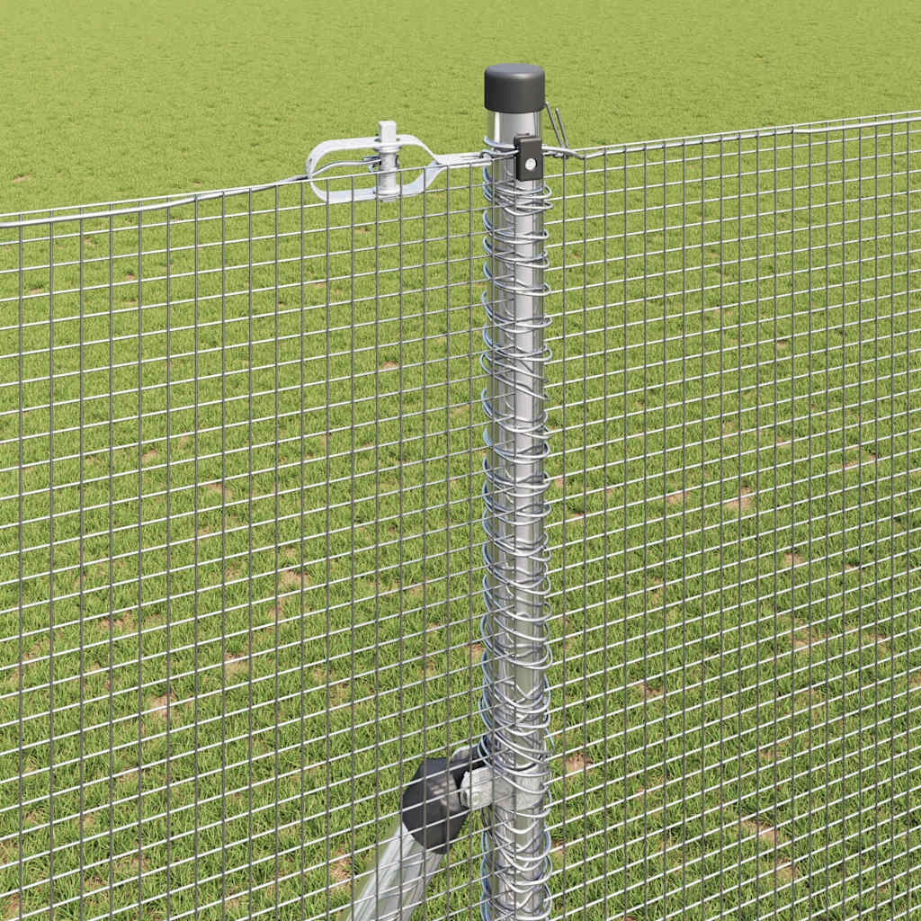 vidaXL Welded Wire Fence Ground Fix 50 x 1.5 m Galvanised Steel Silver 4