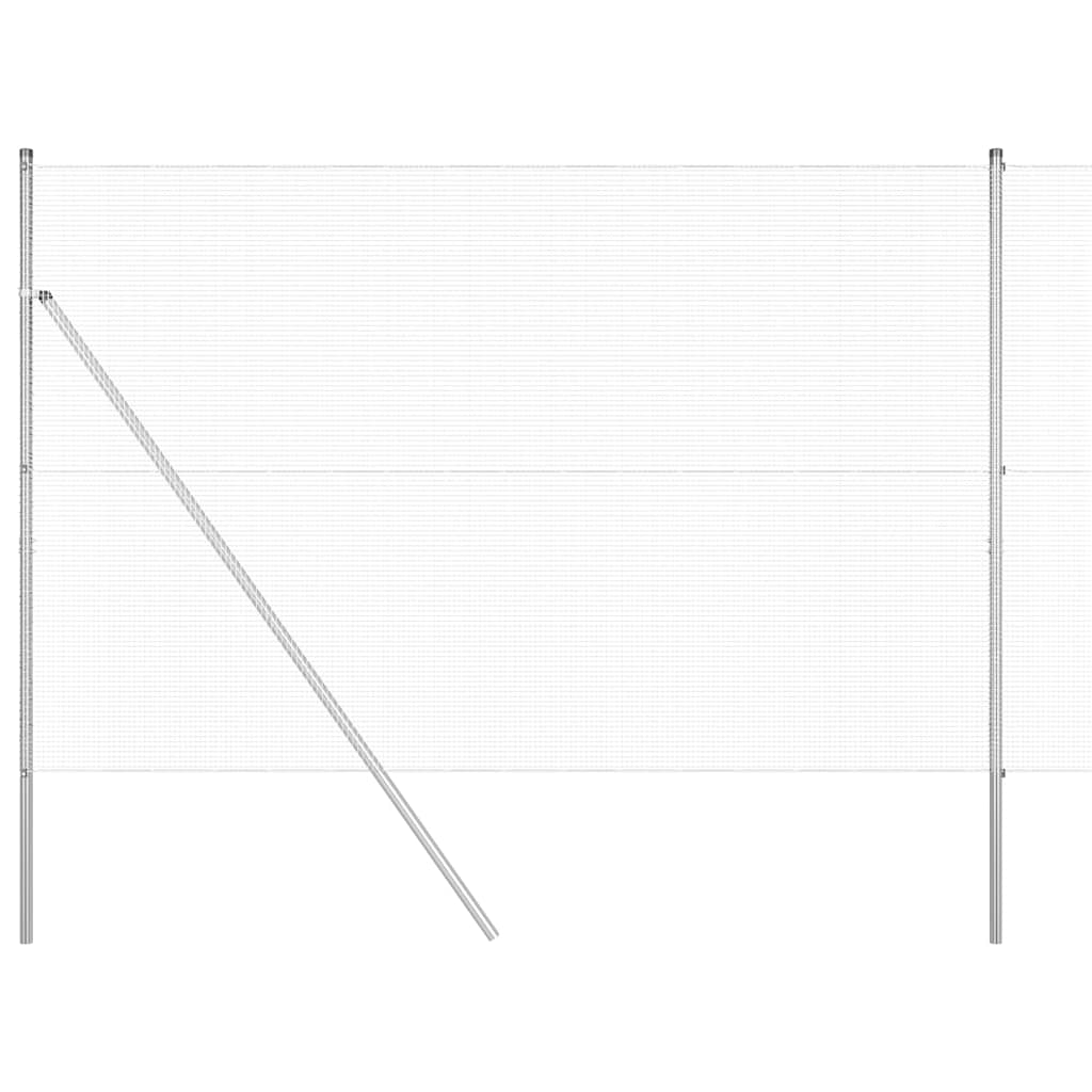 vidaXL Welded Wire Fence Ground Fix 50 x 1.5 m Galvanised Steel Silver 2