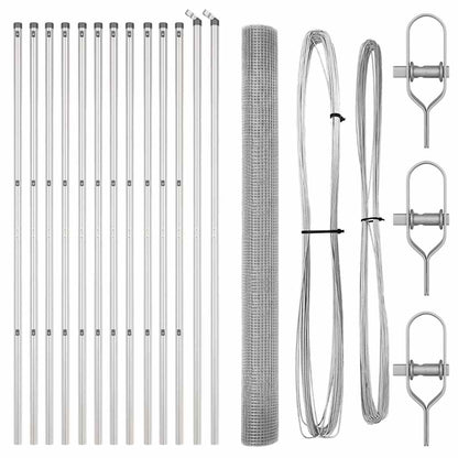 vidaXL Welded Wire Fence Ground Fix 50 x 1.5 m Galvanised Steel Silver 5