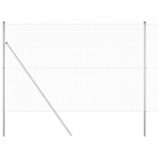 vidaXL Welded Wire Fence Ground Fix 50 x 1.5 m Galvanised Steel Silver 2