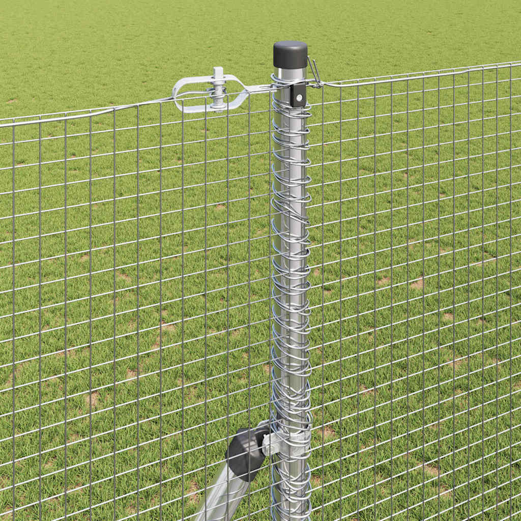 vidaXL Welded Wire Fence Ground Fix 50 x 1.5 m Galvanised Steel Silver 4