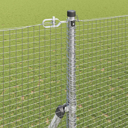 vidaXL Welded Wire Fence Ground Fix 50 x 1.5 m Galvanised Steel Silver 4