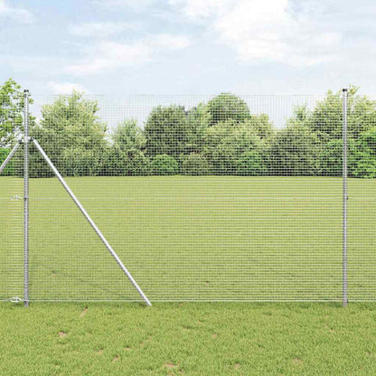 vidaXL Welded Wire Fence Ground Fix 50 x 1.5 m Galvanised Steel Silver 1