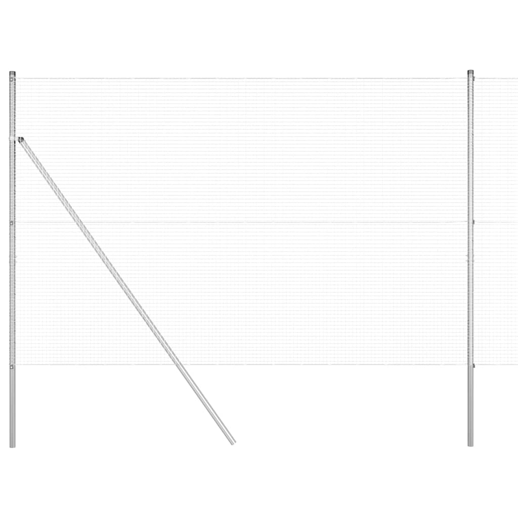 vidaXL Welded Wire Fence Ground Fix 50 x 1.5 m Galvanised Steel Silver 2