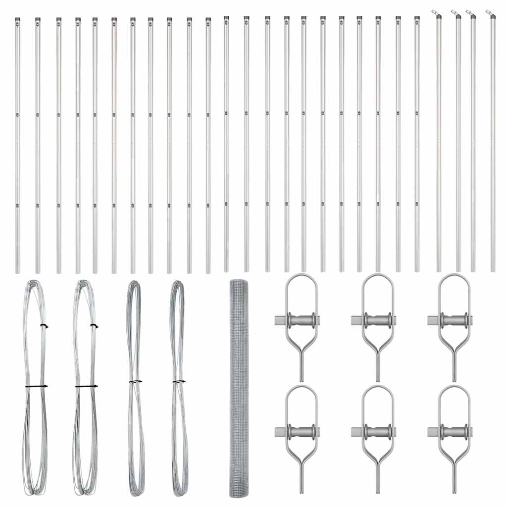 vidaXL Welded Wire Fence Ground Fix 50 x 1.5 m Galvanised Steel Silver 5
