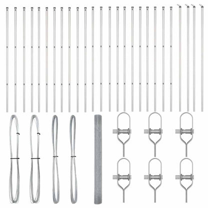 vidaXL Welded Wire Fence Ground Fix 50 x 1.5 m Galvanised Steel Silver 5