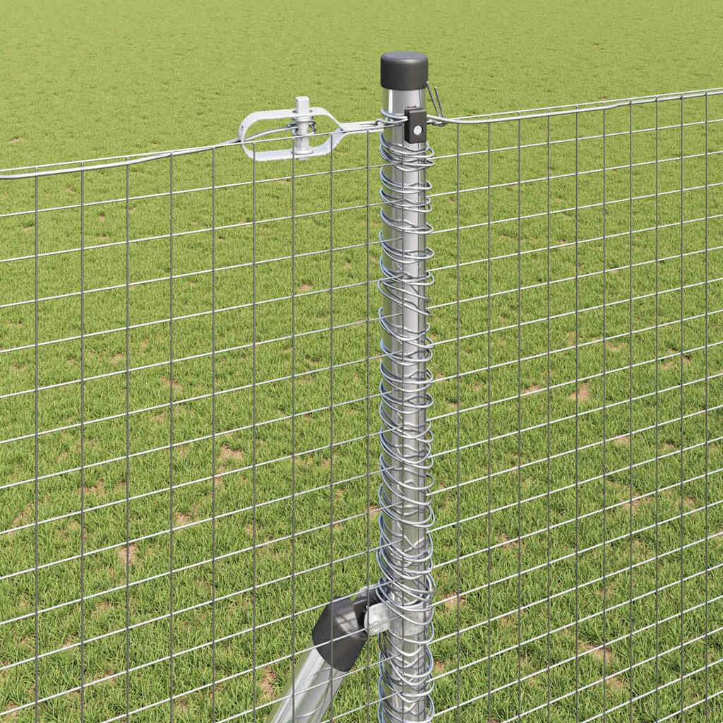 vidaXL Welded Wire Fence Ground Fix 50 x 1.5 m Galvanised Steel Silver 4