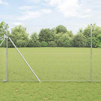 vidaXL Welded Wire Fence Ground Fix 50 x 1.5 m Galvanised Steel Silver 1