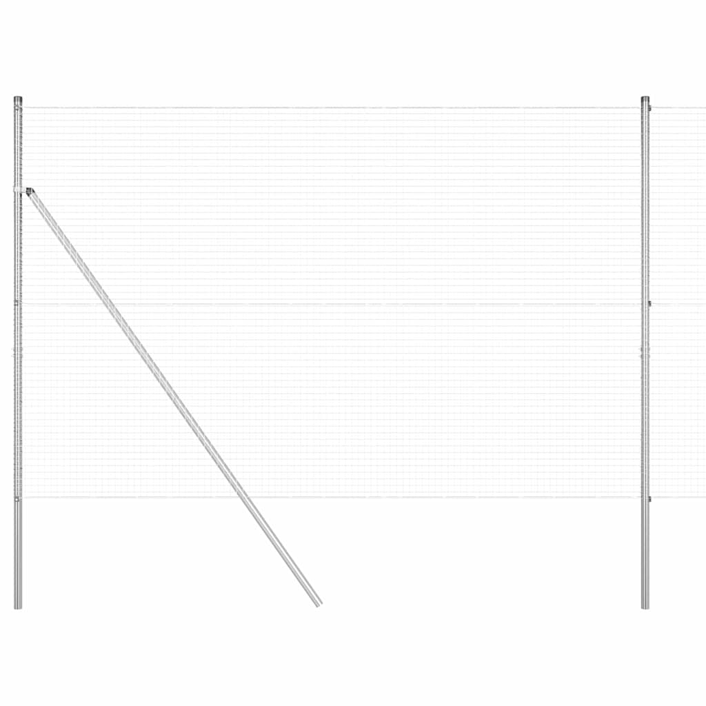 vidaXL Welded Wire Fence Ground Fix 50 x 1.5 m Galvanised Steel Silver 2