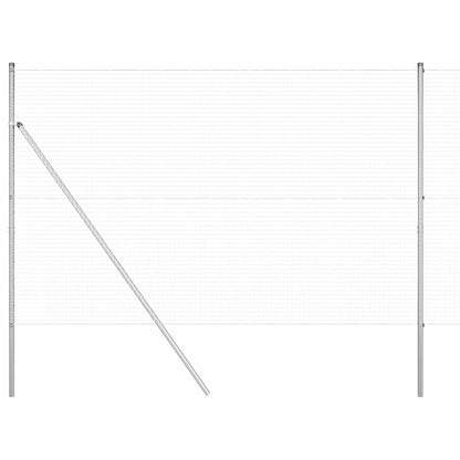 vidaXL Welded Wire Fence Ground Fix 50 x 1.5 m Galvanised Steel Silver 2