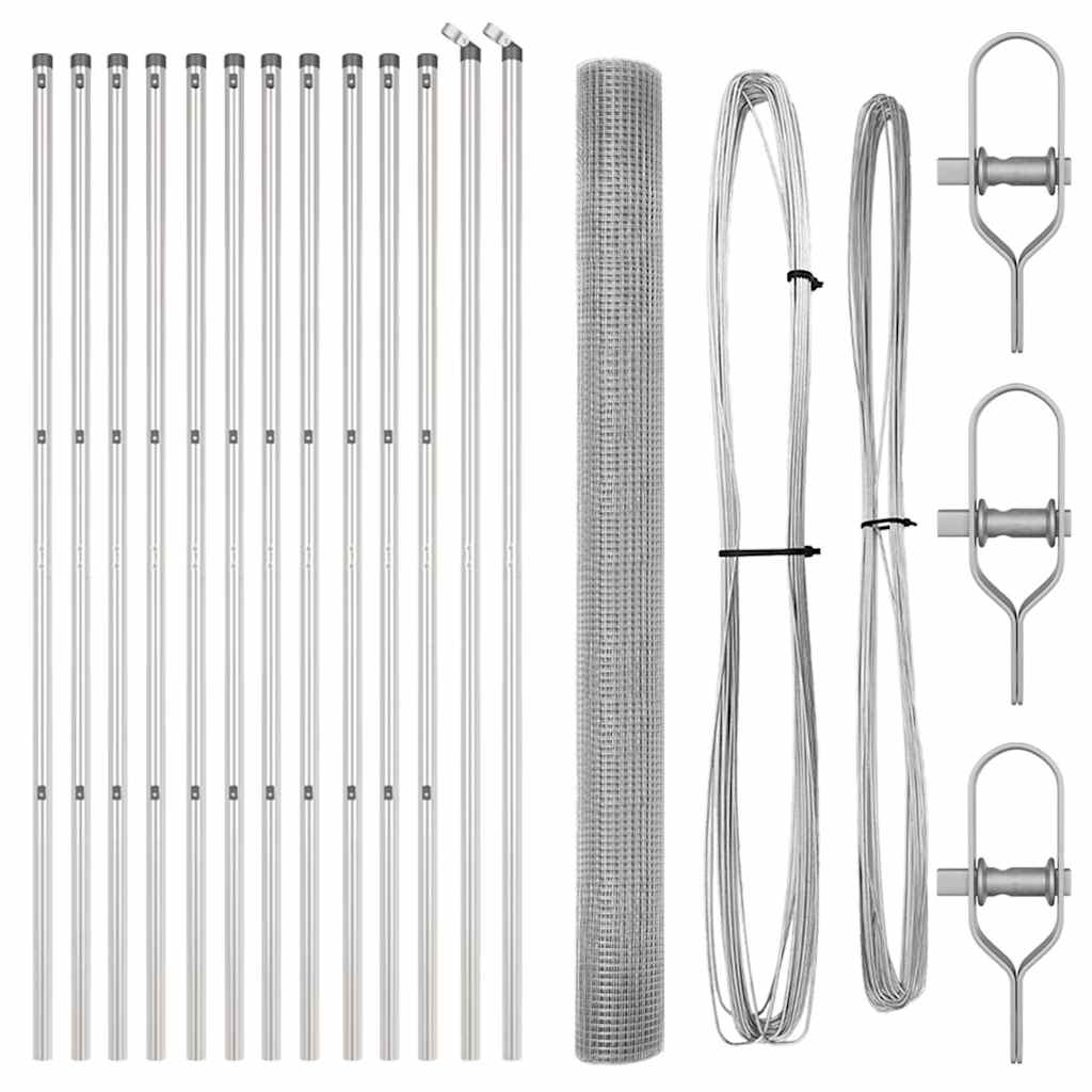 vidaXL Welded Wire Fence Ground Fix 50 x 1.5 m Galvanised Steel Silver 5